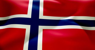Norveç bayrağı yüksek çözünürlüklü 10K + boyutta dalgalanıyor