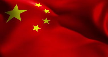 Çin bayrağı 30 saniye dalgalanıyor 4K ultra yüksek kaliteli 60 fs video
