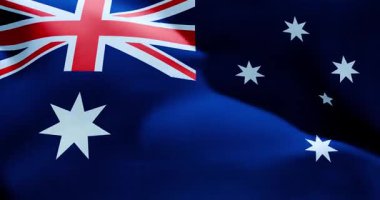 Avustralya bayrağı 30 saniye dalgalanıyor 4K ultra yüksek kalitede 60 fite pürüzsüz video