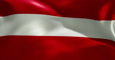 Avusturya bayrağı 30 saniye dalgalanıyor. 4K ultra yüksek kaliteli 60fs video.