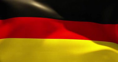 Alman bayrağı 30 saniye dalgalanıyor. 4K ultra yüksek kaliteli 60fs video.