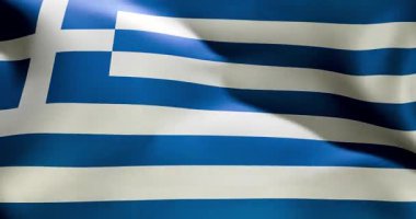 Yunan bayrağı 30 saniye dalgalanıyor 4K ultra yüksek kaliteli 60 fs video