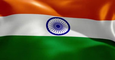 Hint bayrağı 30 saniye dalgalanıyor. 4K ultra yüksek kaliteli 60fs video.