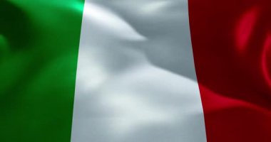 İtalyan bayrağı 30 saniye dalgalanıyor 4K ultra yüksek kaliteli 60 fs video
