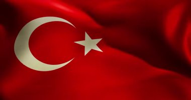 Türk bayrağı 30 saniye dalgalanıyor 4K ultra yüksek kalitede 60 fite pürüzsüz video