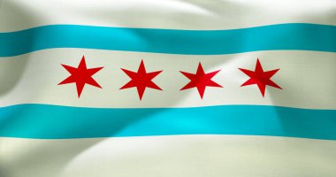 Chicago bayrağı yüksek çözünürlüklü 10K + boyut sallıyor