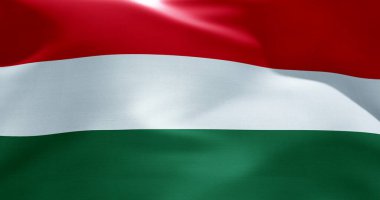 Macaristan bayrağı yüksek çözünürlüklü 10K + boyutunda dalgalanıyor