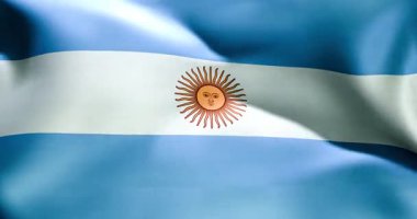 Arjantin bayrağı 30 saniye dalgalanıyor 4K yüksek kaliteli 60fps video