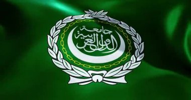 Arap Ligi bayrağı 30 saniye dalgalanıyor. 4K yüksek kaliteli 60fps video.