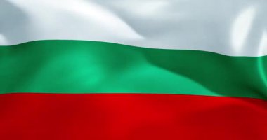 Bulgaristan bayrağı 30 saniye dalgalanıyor 4K yüksek kaliteli 60fps video