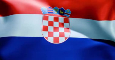 Hırvatistan bayrağı 30 saniye dalgalanıyor 4K yüksek kaliteli 60fps video
