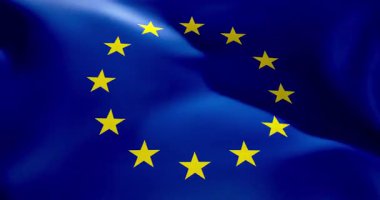 Avrupa Birliği bayrağı 30 saniye dalgalanıyor 4K yüksek kaliteli 60fps video