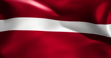 Letonya bayrağı 30 saniye dalgalanıyor 4K yüksek kaliteli 60fps video