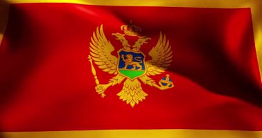 Karadağ bayrağı 30 saniye dalgalanıyor 4K yüksek kaliteli 60fps video