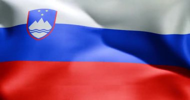 Slovenya bayrağı 30 saniye dalgalanıyor 4K yüksek kaliteli 60fps video