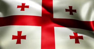 Gürcistan bayrağı 30 saniye dalgalanıyor 4K yüksek kaliteli 60fps video