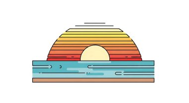 Canlı renklere ve soyut şekillere sahip stilize katmanlı grafik
