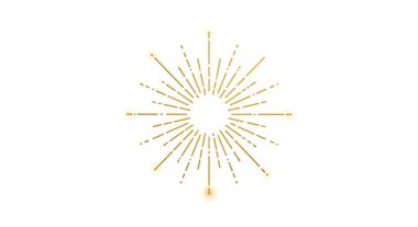 Beyaz arkaplanda çok renkli radyal çizgileri olan biçimlendirilmiş güneş patlaması tasarımı