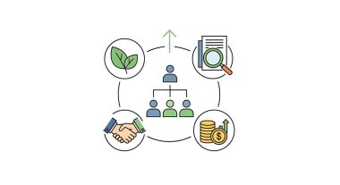 Simgeleri ve akış şeması olan basit bir bilgi işleme süreci yönetimiName