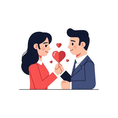 Kalp şeklinde bir çift insan.