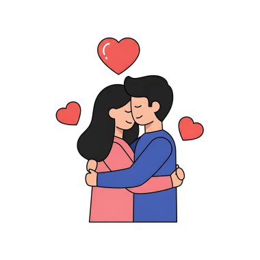 Sevgililer günün kutlu olsun, aşk çifti, aşk kutlaması, aşk vektörü illüstrasyonunda elleri olan çift