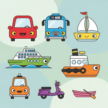 vektör çizgi film arabaları koleksiyonu ayarla