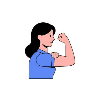 güçlü kadın dambılları kaldırıyor vektör çizimi tasarımı