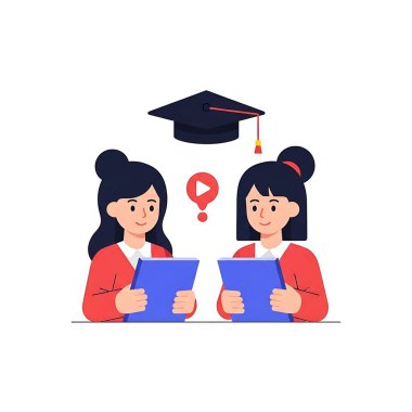 Online eğitim konsepti, düz çizim. izole vektör