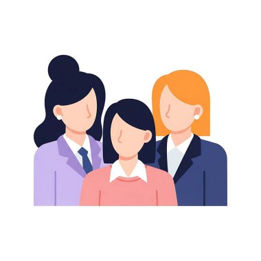 İş kadınları ve iş kadınları takım çalışması vektör illüstrasyon tasarımı