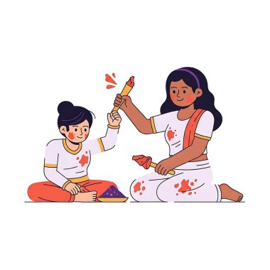 Mum ve çiçekli Hintli çift, vektör