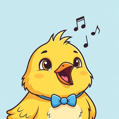 Vektör çizimi. Mutlu kuş.