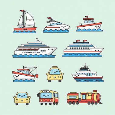 Taşıma simgeler kümesi, düz stil