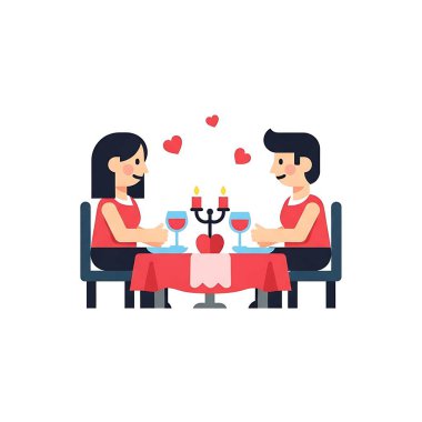 Aşık çift vektör düz tasarım.