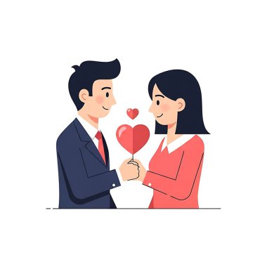 Kalpli bir çiftin vektör çizimi