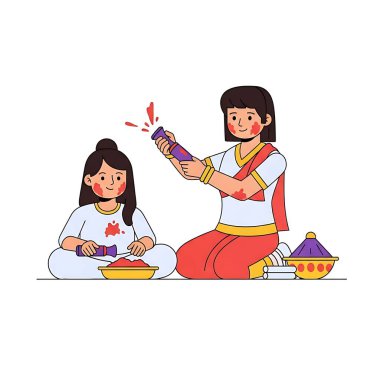 Küçük kızı ve oğlu olan mutlu bir anne.