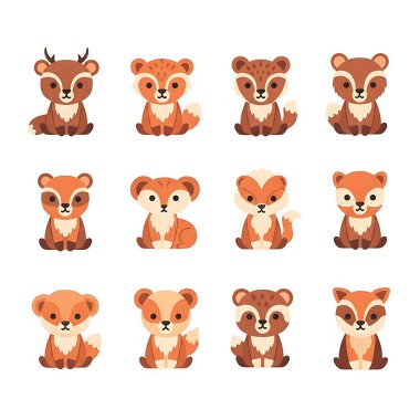 şirin karikatür geyik vektör çizimi