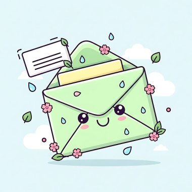 Mutlu zarf, vektör illüstrasyonu