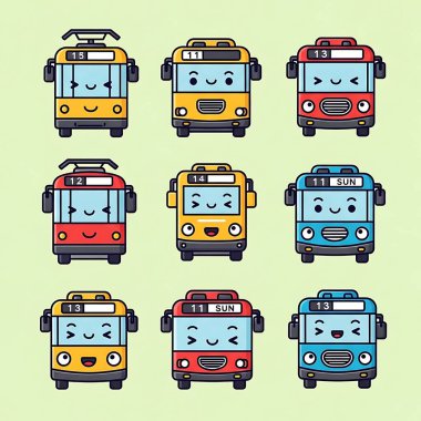 vektör çizgi film biçimi araba seti.