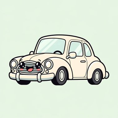 Retro araba vektör çizimi. El yapımı klasik araba. Eski model bir araba..