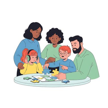 Kartları olan bir grup insan