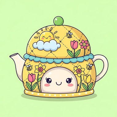 çay töreni temalı vektör sanatı illüstrasyonu