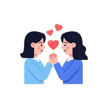 vektör çizgi film çifti sevgilerimle. düz biçim çizim tasarımı.