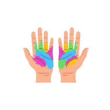 renkli eller vektör çizimi izole edildi