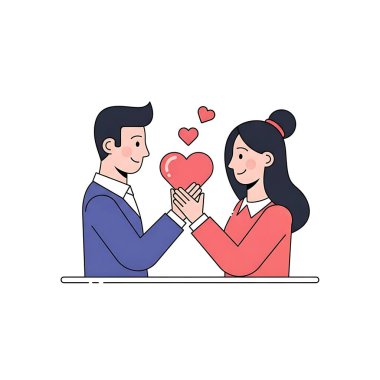 Birbirine aşık iki genç aşık. vektör illüstrasyonu