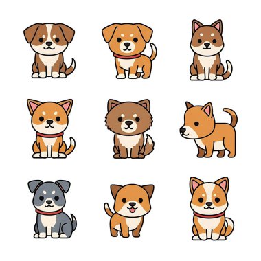 köpek ve kedi simgesi seti