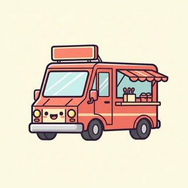 Şirin kamyon vektör çizimi. düz dizayn.