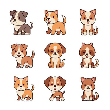 Çizgi film köpek vektör çizimi