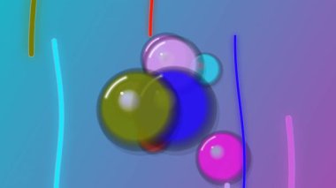 Gradyan Arkaplanda Renkli Toplar Yüzüyor.