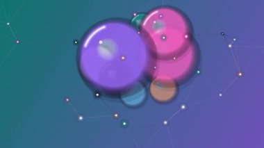 Gradyan Arkaplanda Renkli Baloncuklar Yüzüyor.