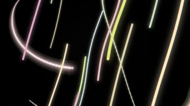 Siyah Arkaplanda Soyut Neon Işık İzleri.